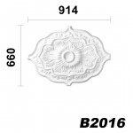 Zierelement HEXIM Perfect Stuckrosette gro/ße Auswahl an Deckenrosetten aus PU hartschaum robust B2016-914 x 660 mm Kronleuchter Umrandung Medaillon Innendekor